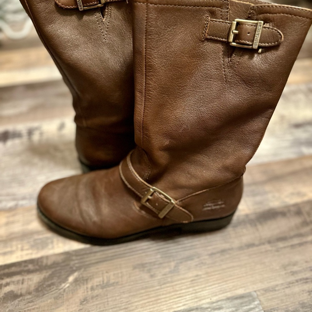 Harley-Davidson Brown Combat Moto Boots with Buckle Straps - Picture 2 of 12